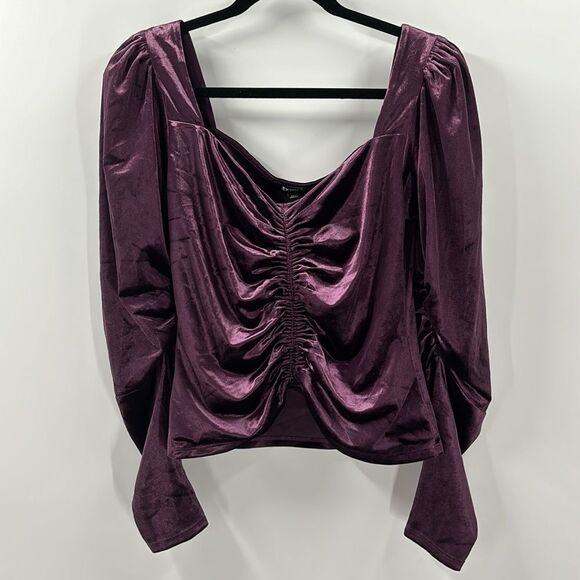 Express Purple Long Sleeve Top Medium New - Picture 8 of 12